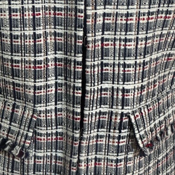 J. CREW Navy Blue White Red Tweed Blazer Jacket Stripes Work Preppy 4 Business - Picture 5 of 11